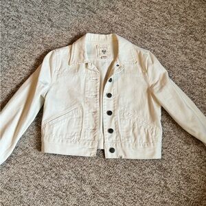 Billabong White Denim Cropped Jacket